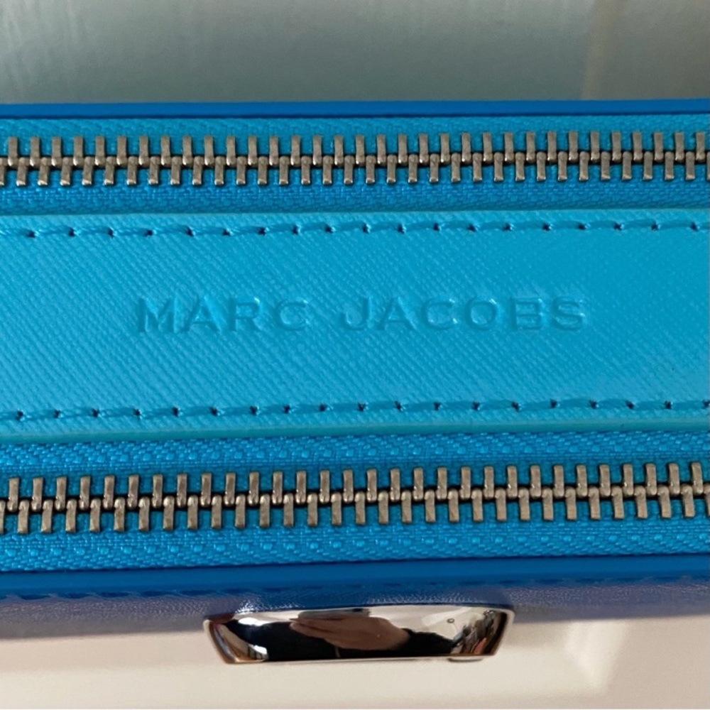 $325 NWT Marc Jacobs Blue Leather Webbing Strap Snapshot Camera Crossbody Bag - Picture 7 of 12